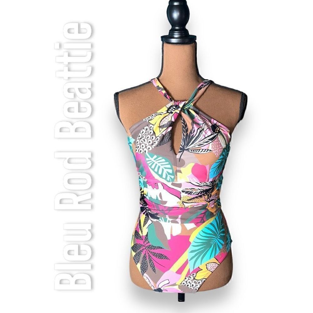 Bleu Rod Beattie Run Wild Key Hole High Neck One Piece Swimsuit Women’s 8